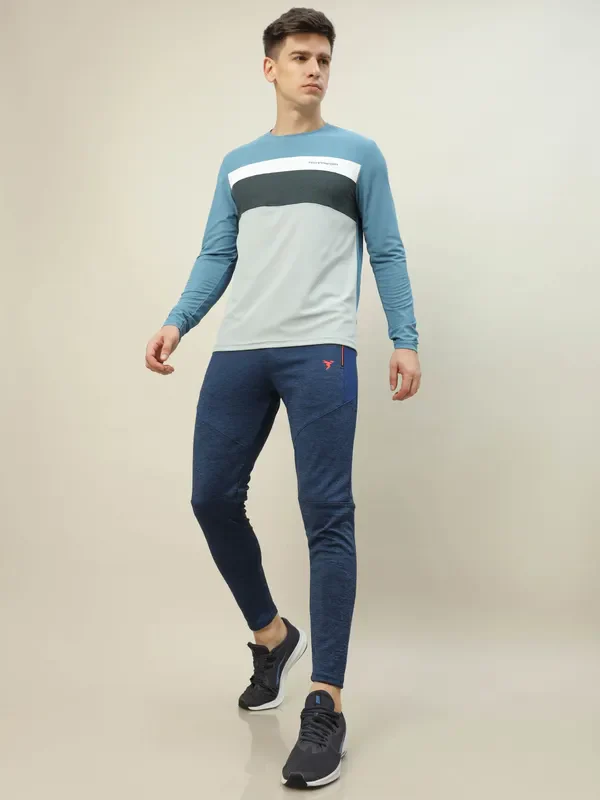 Men Melange Slim Fit Trackpants with TECHNO DRY - Image 2