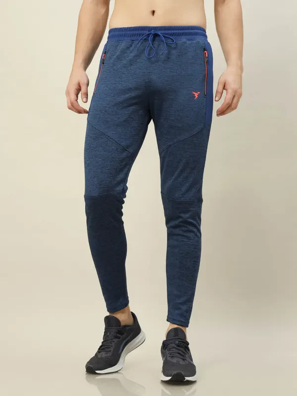 Men Melange Slim Fit Trackpants with TECHNO DRY - Image 3