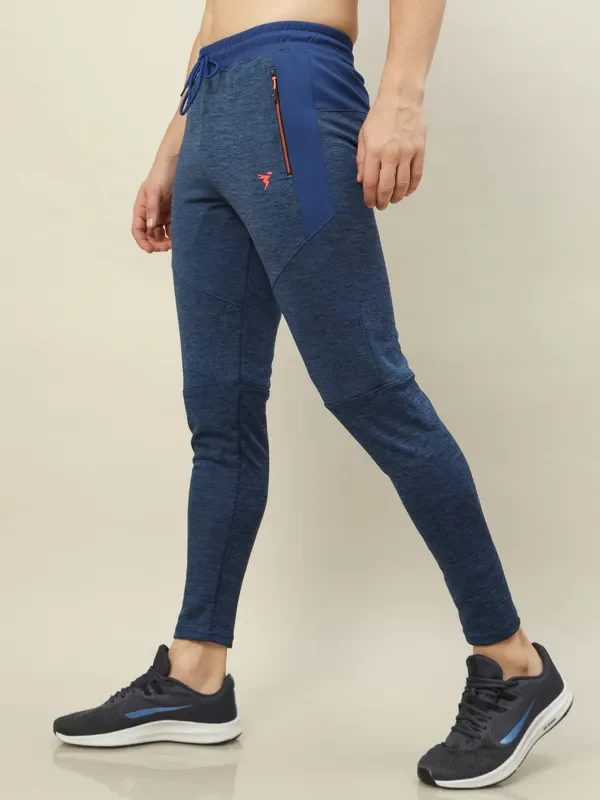 Men Melange Slim Fit Trackpants with TECHNO DRY - Image 5