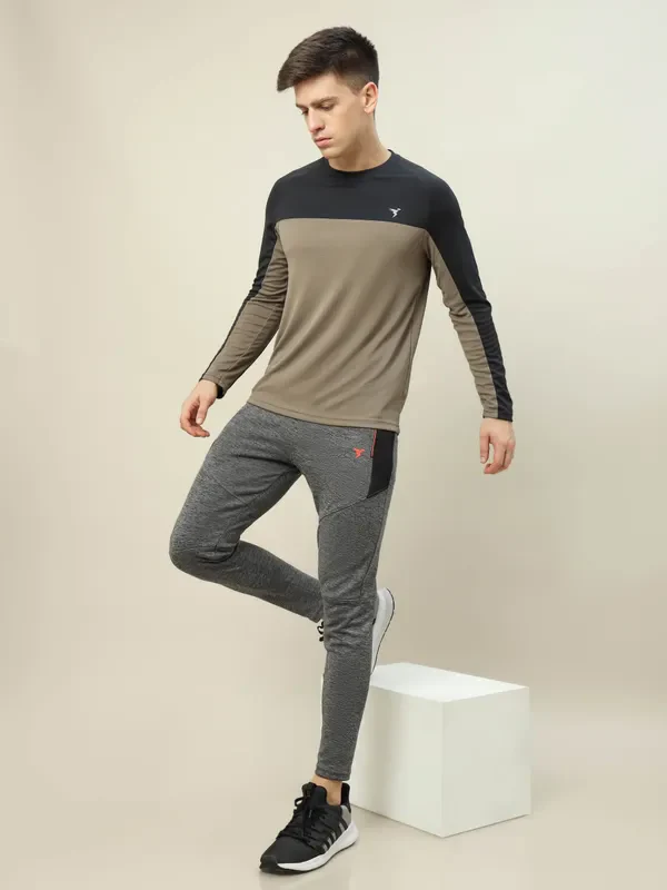 Men Melange Slim Fit Trackpants with TECHNO DRY - Image 3