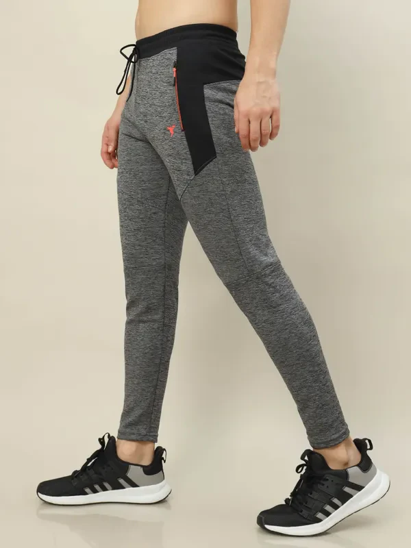 Men Melange Slim Fit Trackpants with TECHNO DRY - Image 6