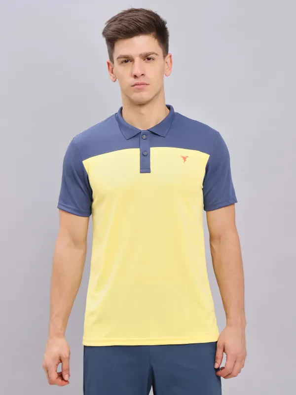 Men Colorblock Relax Fit Polo T-shirt with TECHNO COOL+ - Image 3