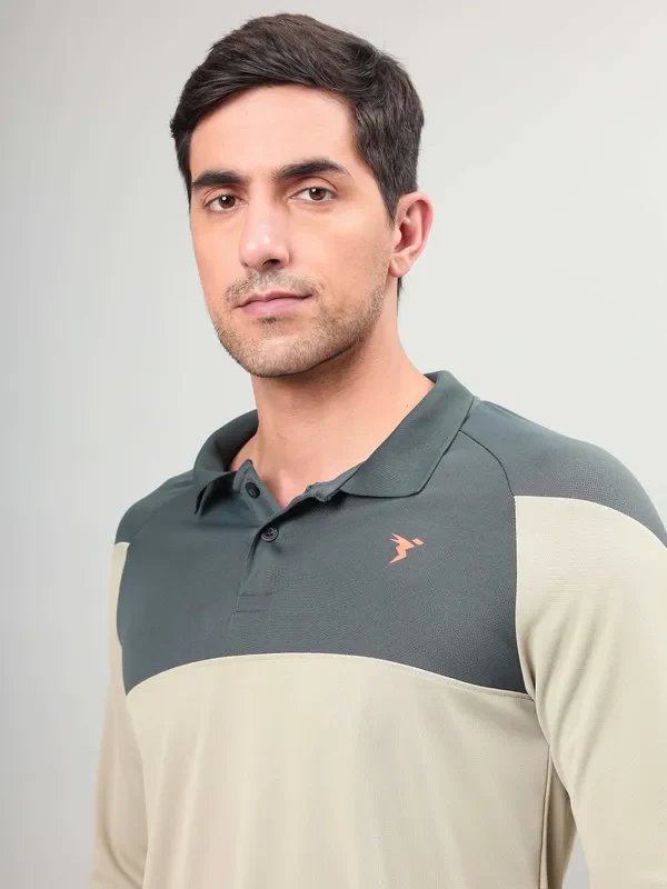 Men Colorblock Slim Fit Polo T-shirt with TECHNO COOL+ - Image 6
