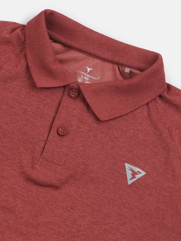 Men Melange Slim Fit Polo T-shirt with DOUBLE COOL - Image 6