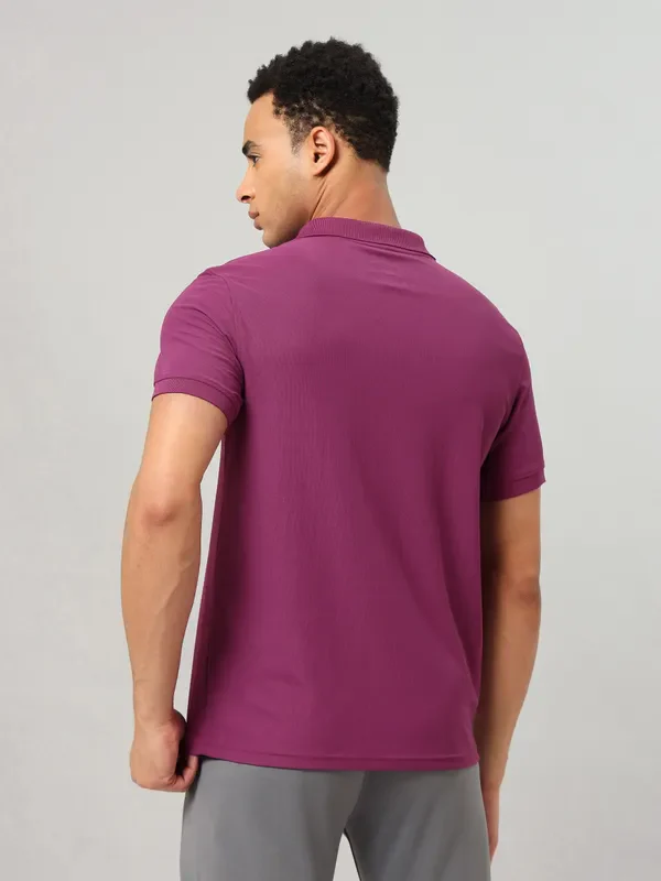 Men Solid Slim Fit Polo T-shirt with MATPIQ - Image 2