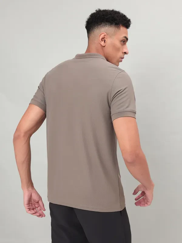 Men Solid Slim Fit Polo T-shirt with MATPIQ - Image 4