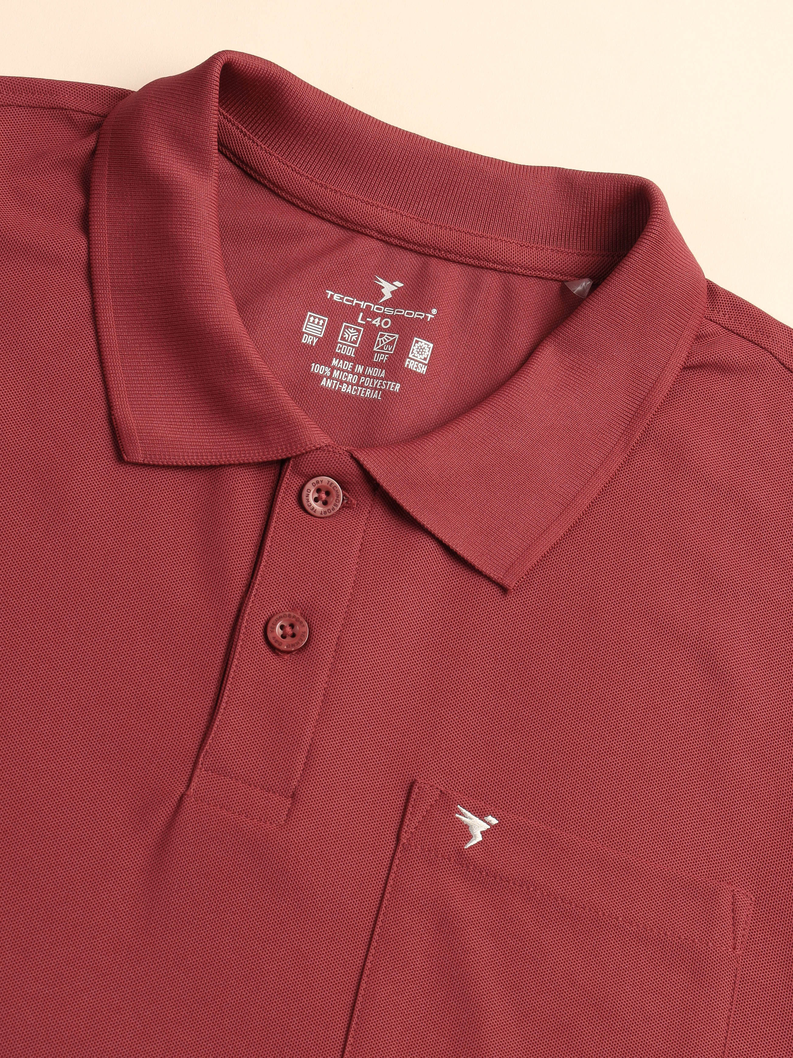 Men Solid Slim Fit Polo T-shirt with MATPIQ - Image 7