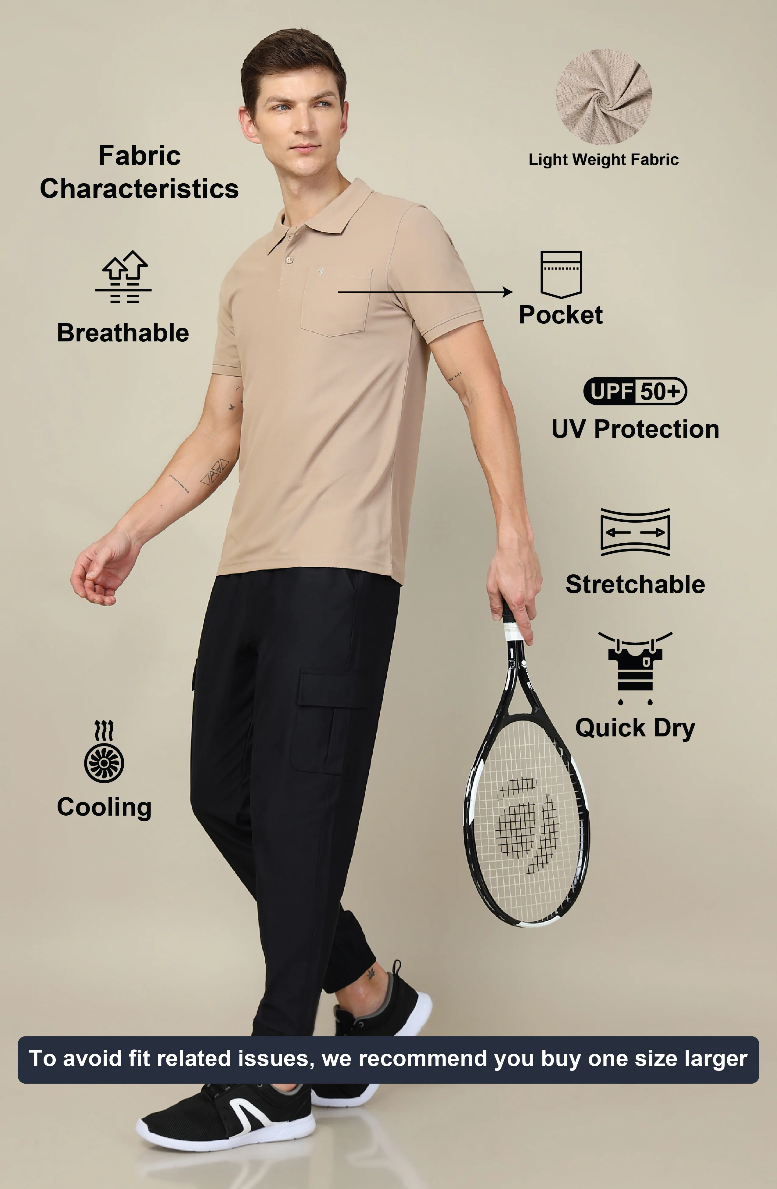 Men Solid Slim Fit Polo T-shirt with MATPIQ - Image 4