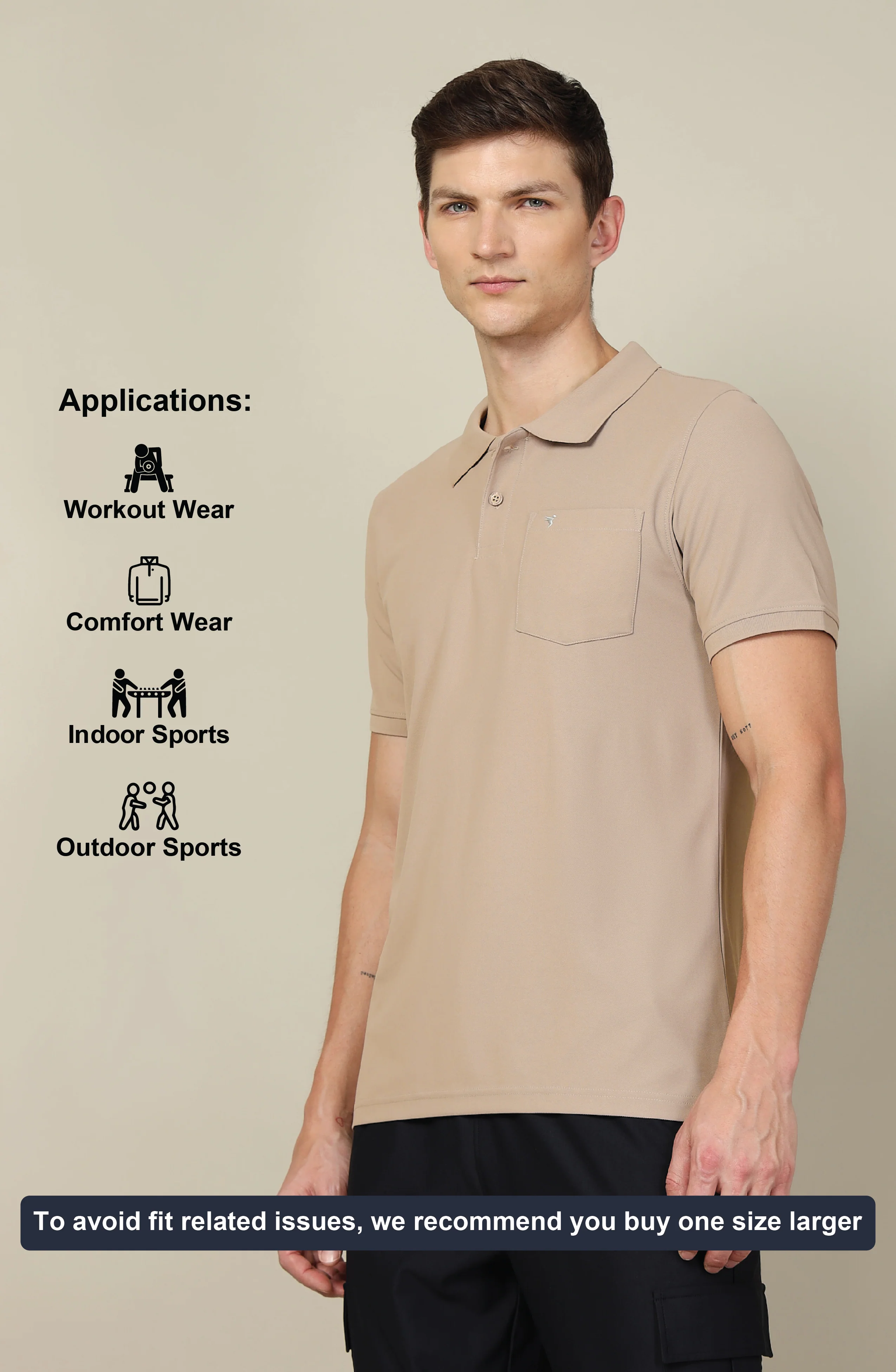 Men Solid Slim Fit Polo T-shirt with MATPIQ - Image 5