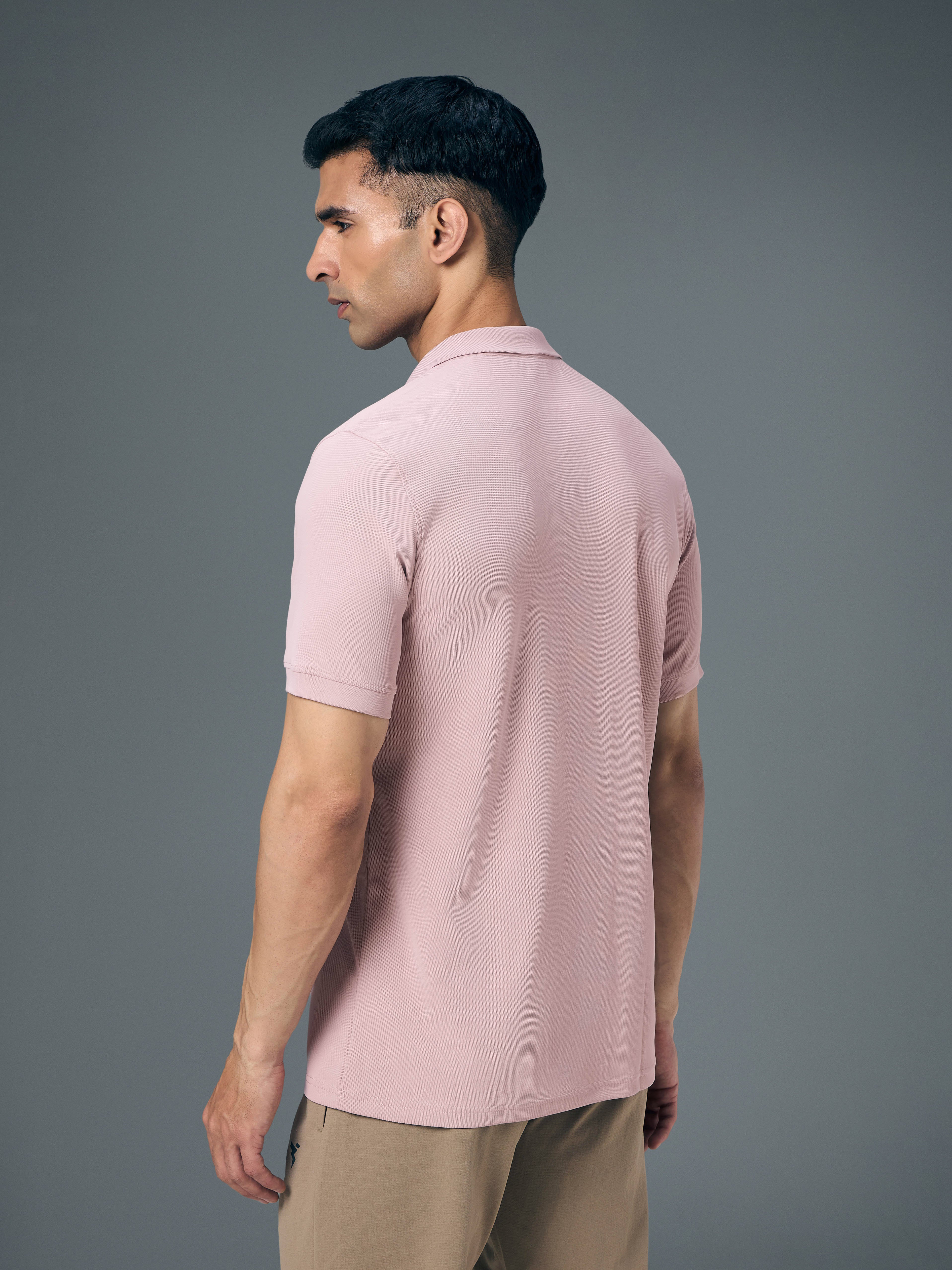 Men Solid Slim Fit Polo T-shirt with MATPIQ - Image 3