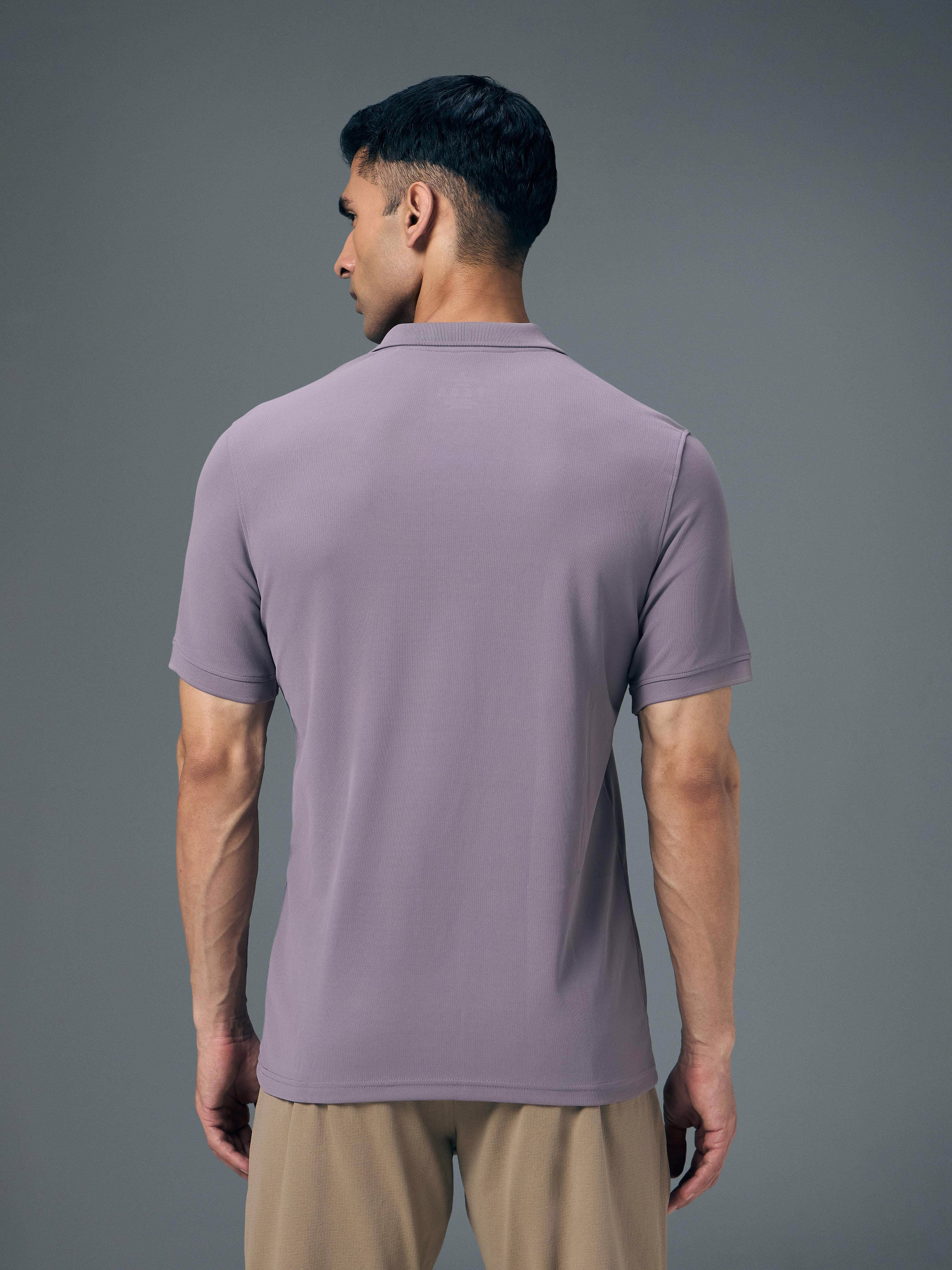 Men Solid Slim Fit Polo T-shirt with MATPIQ - Image 3