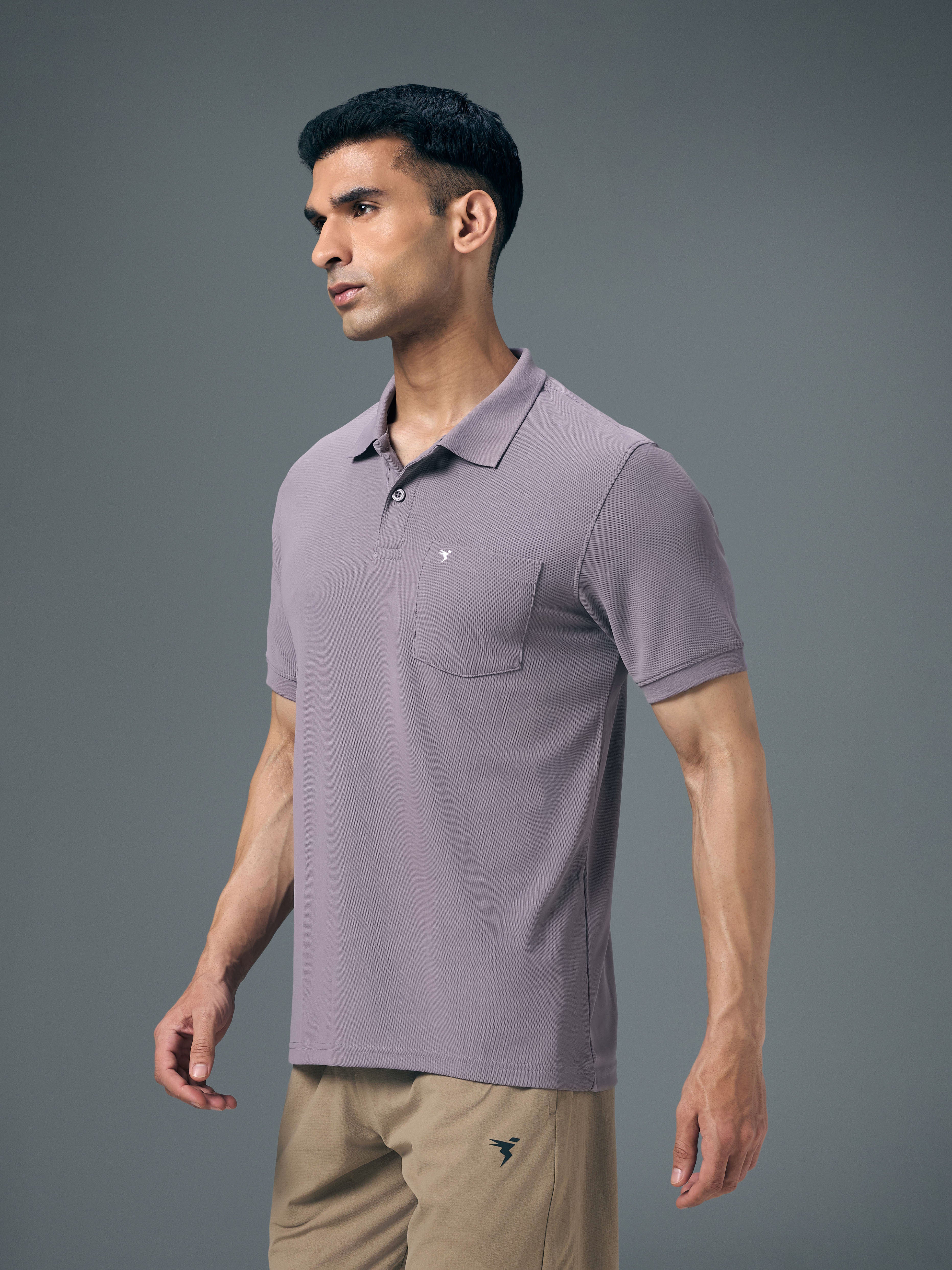 Men Solid Slim Fit Polo T-shirt with MATPIQ - Image 4