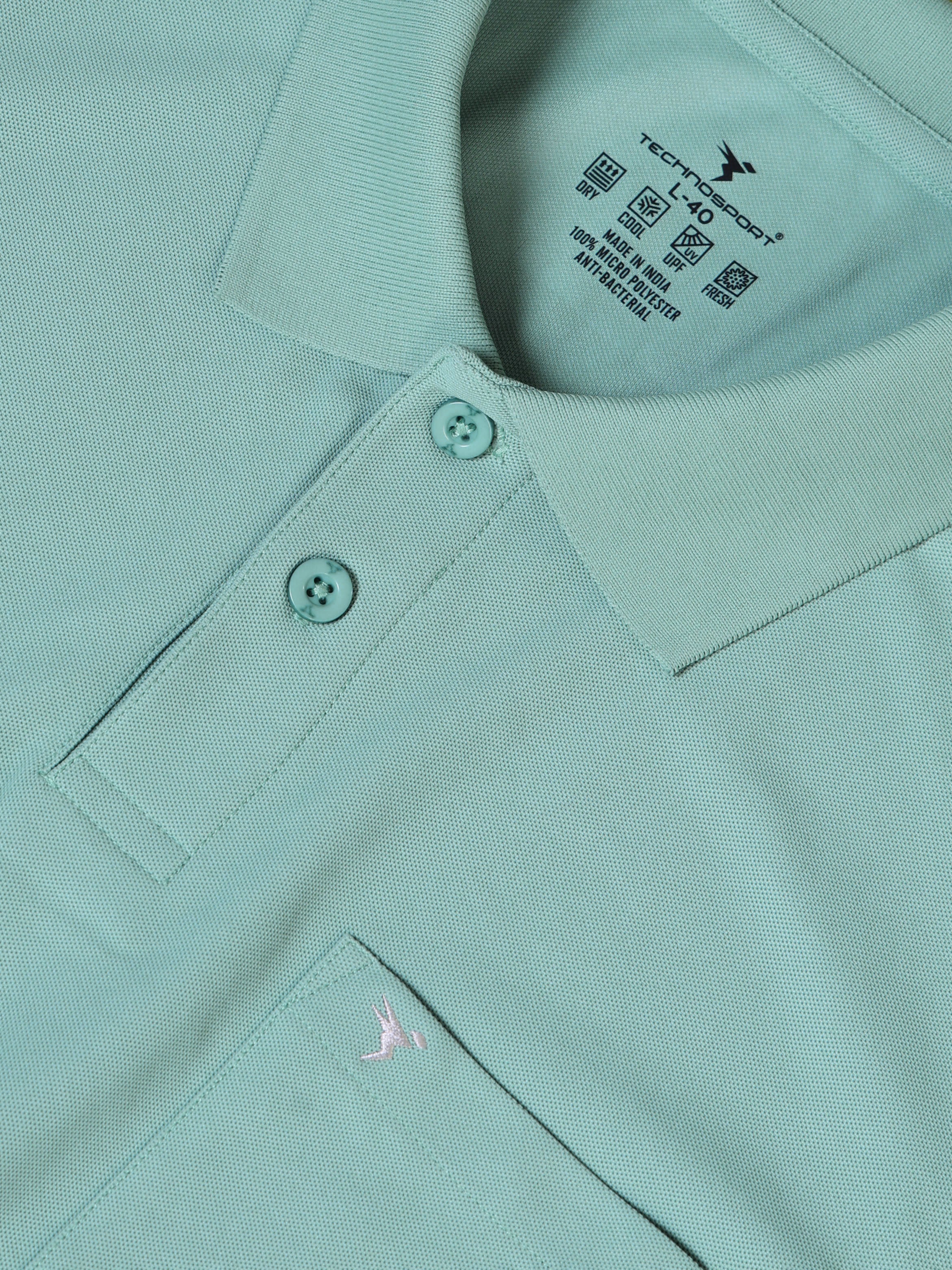 Men Solid Slim Fit Polo T-shirt with MATPIQ - Image 7