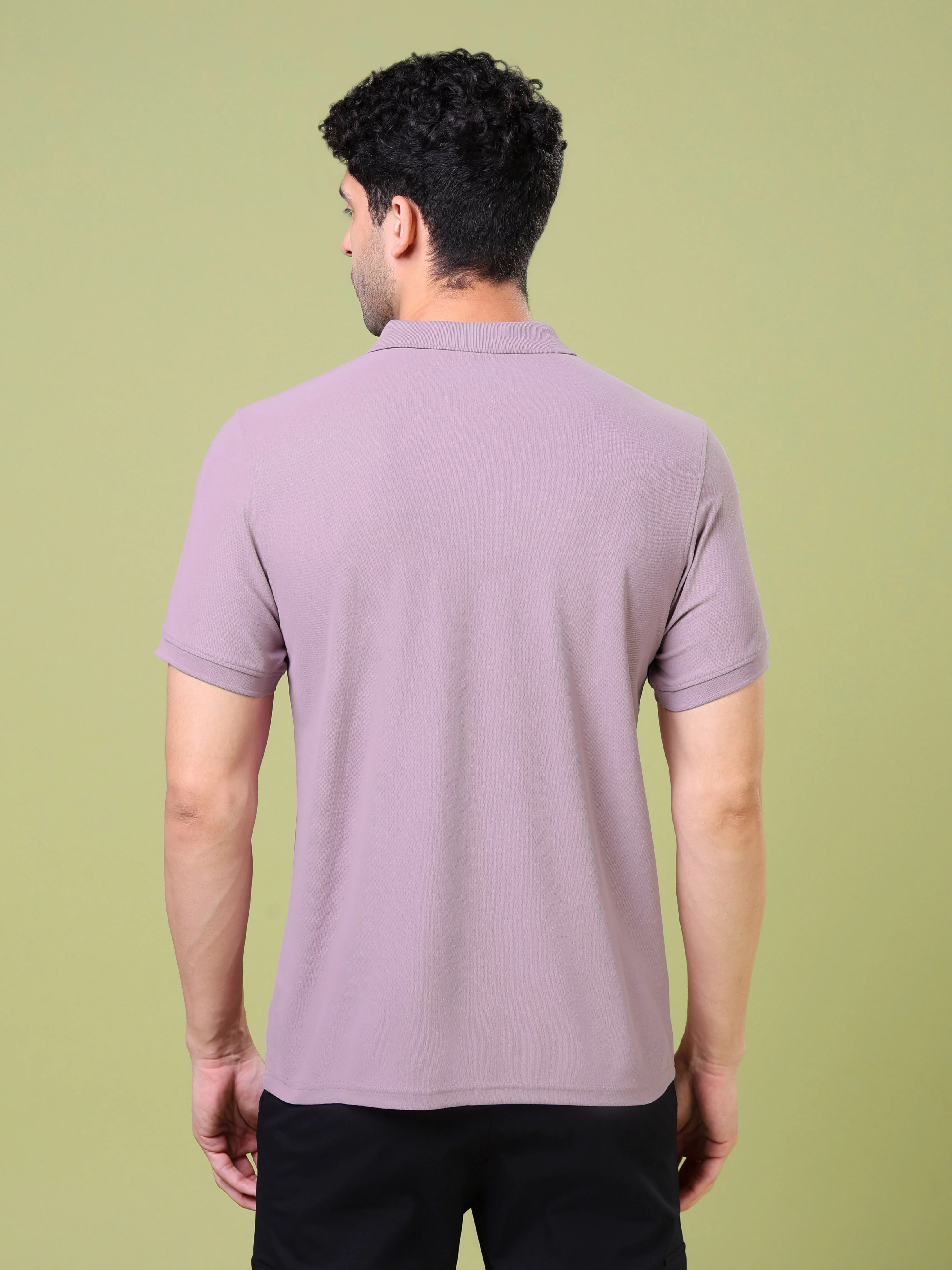Men Solid Slim Fit Polo T-shirt with MATPIQ - Image 3