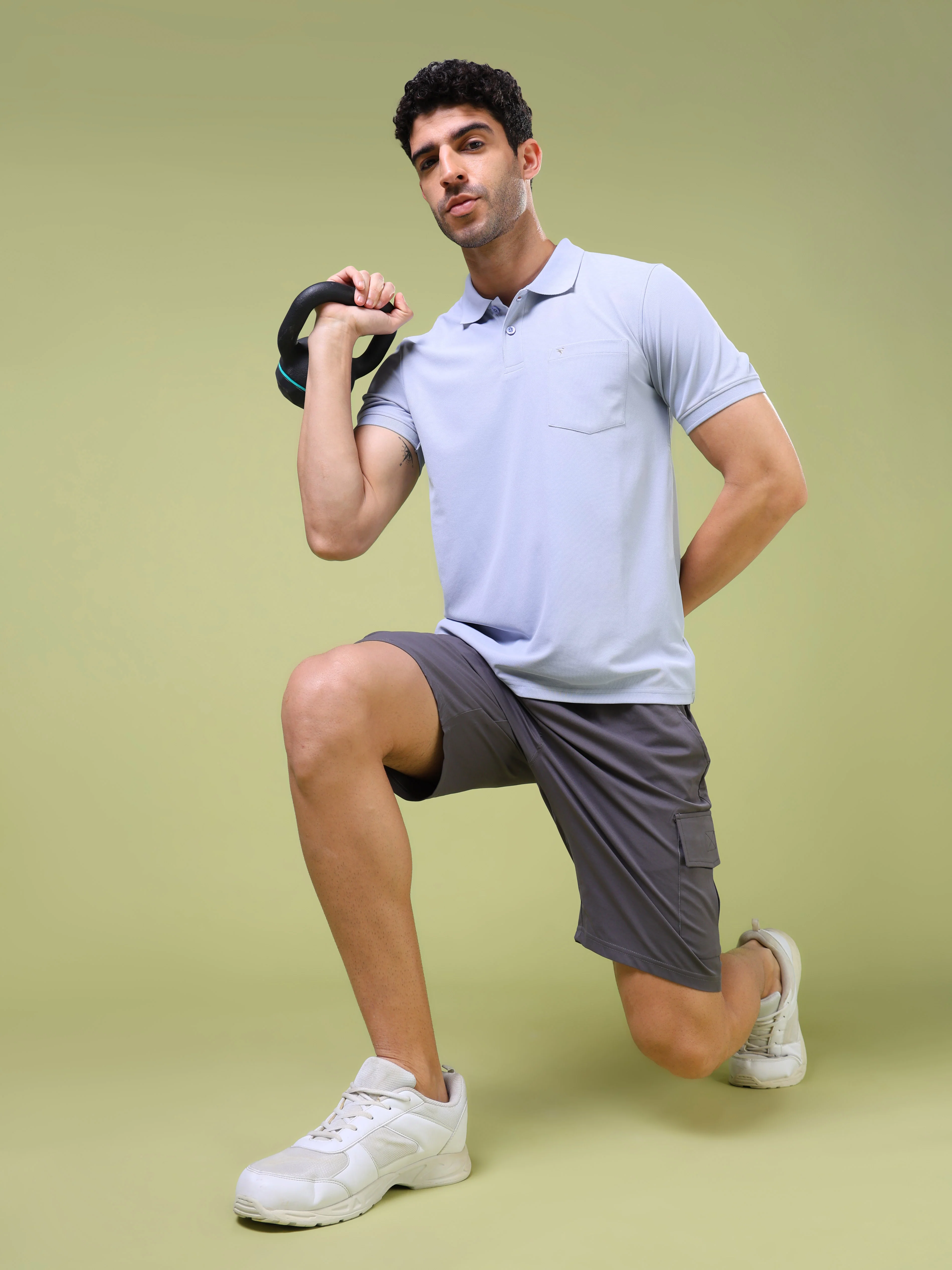 Men Solid Slim Fit Polo T-shirt with MATPIQ - Image 5