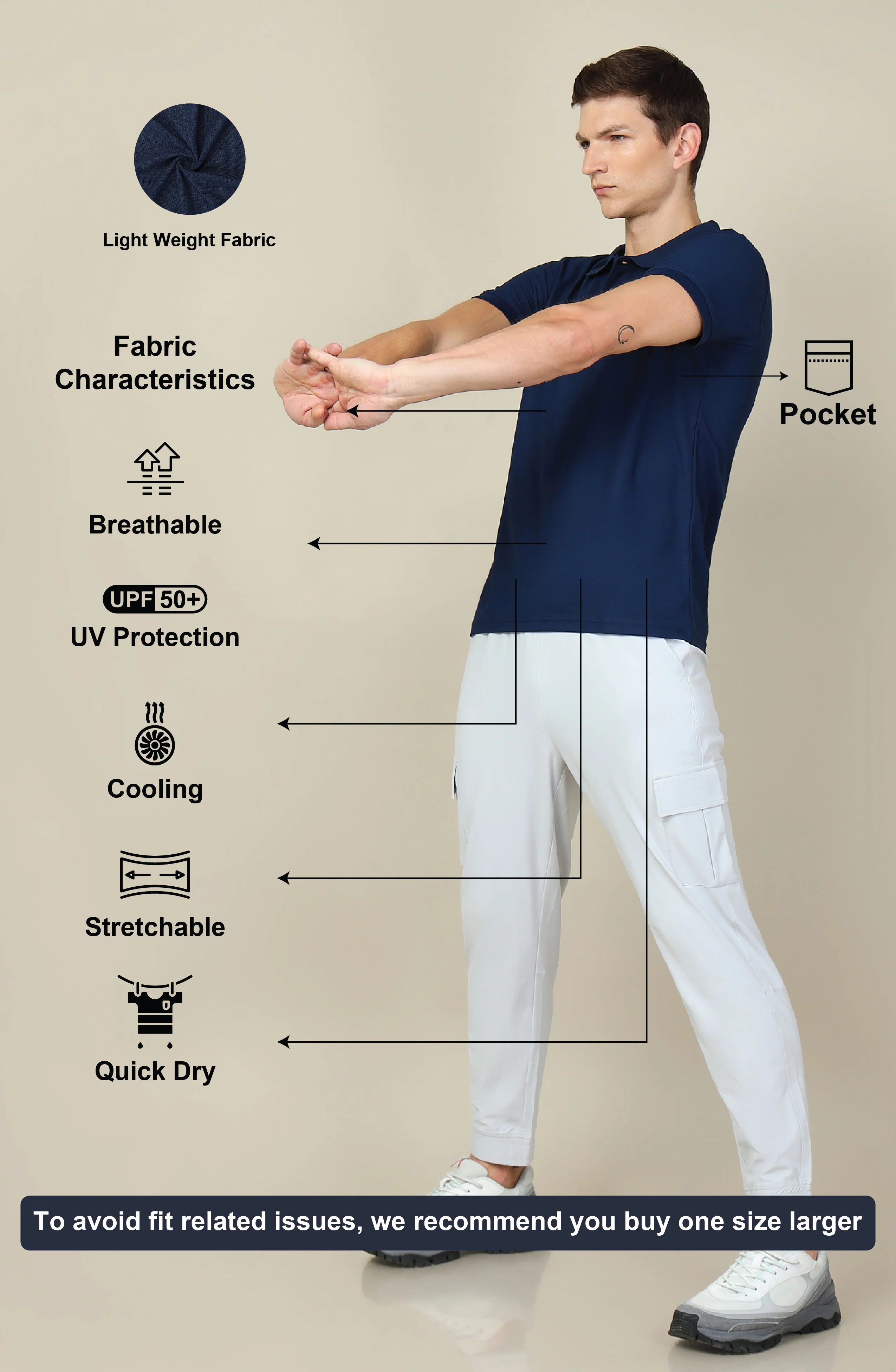 Men Solid Slim Fit Polo T-shirt with MATPIQ - Image 5