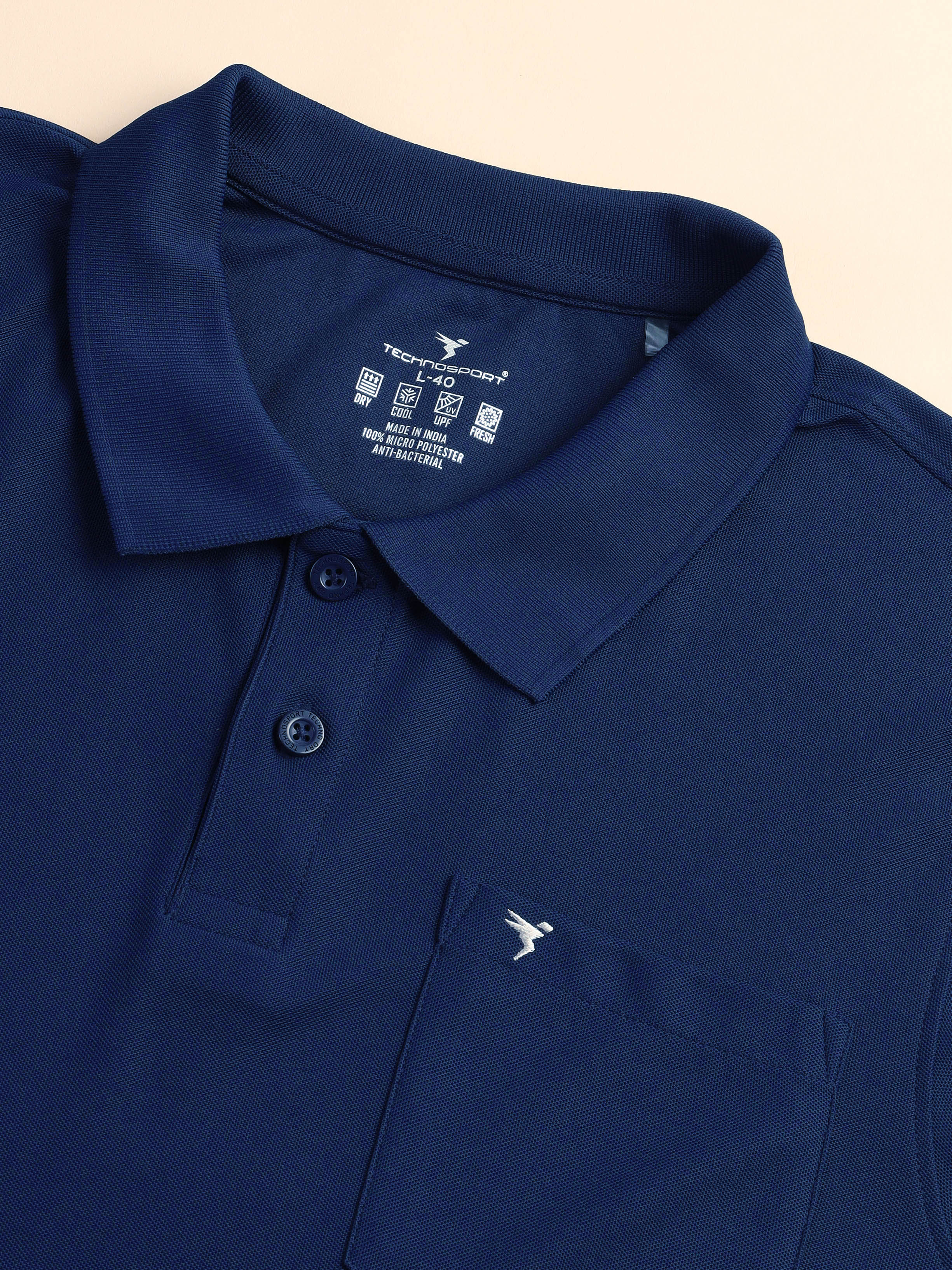 Men Solid Slim Fit Polo T-shirt with MATPIQ - Image 7