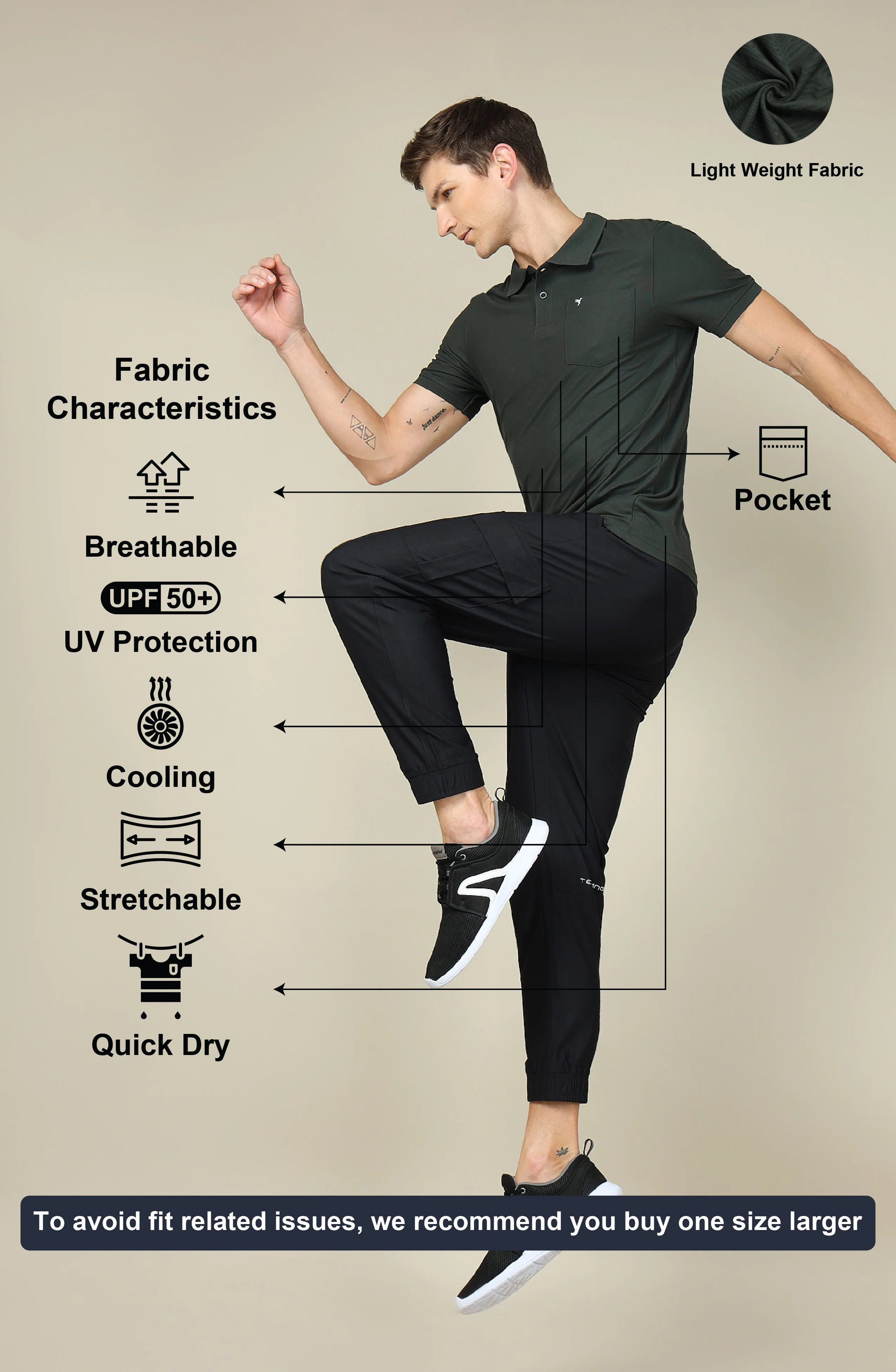 Men Solid Slim Fit Polo T-shirt with MATPIQ - Image 5