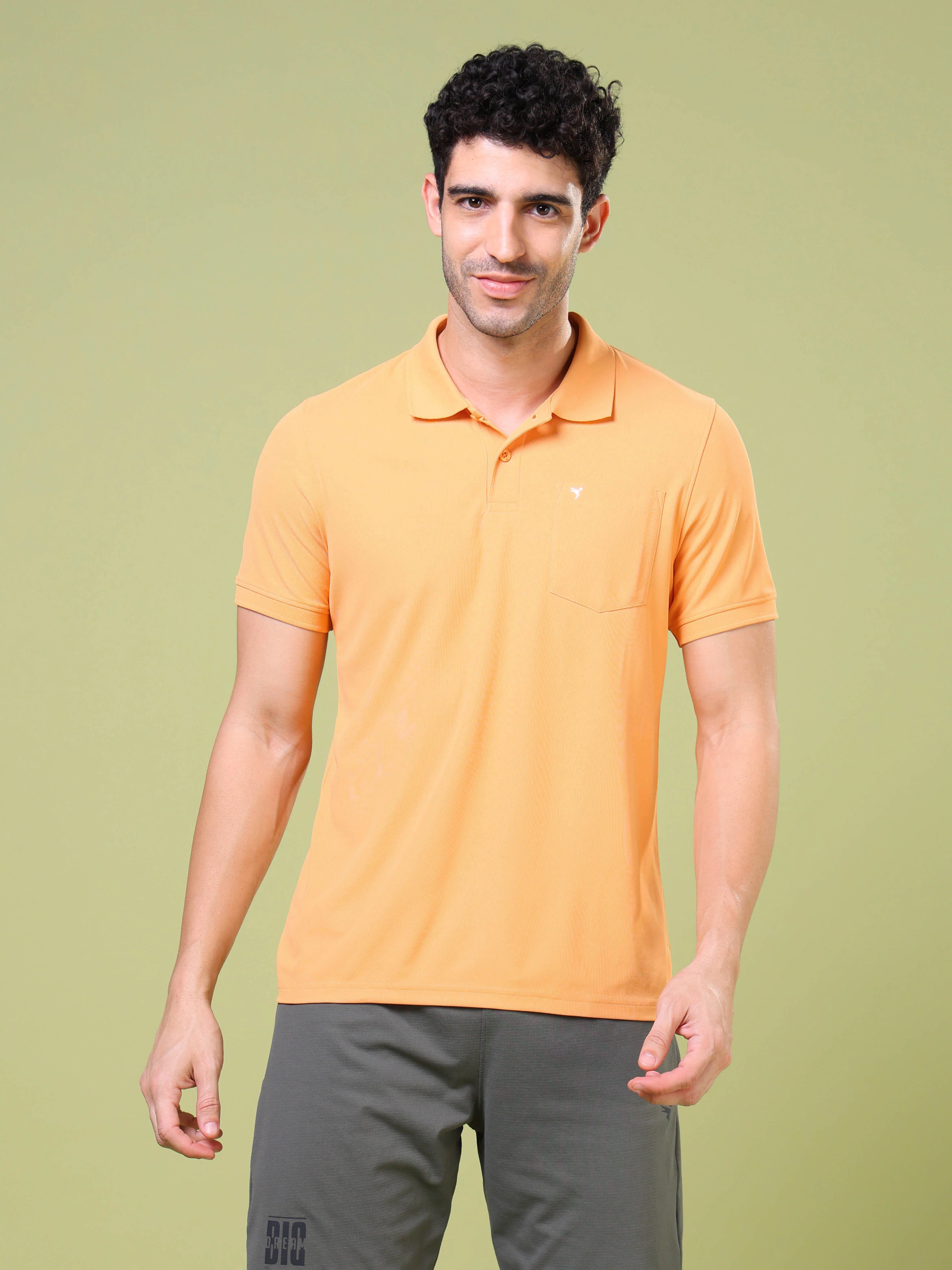 Men Solid Slim Fit Polo T-shirt with MATPIQ - Image 2