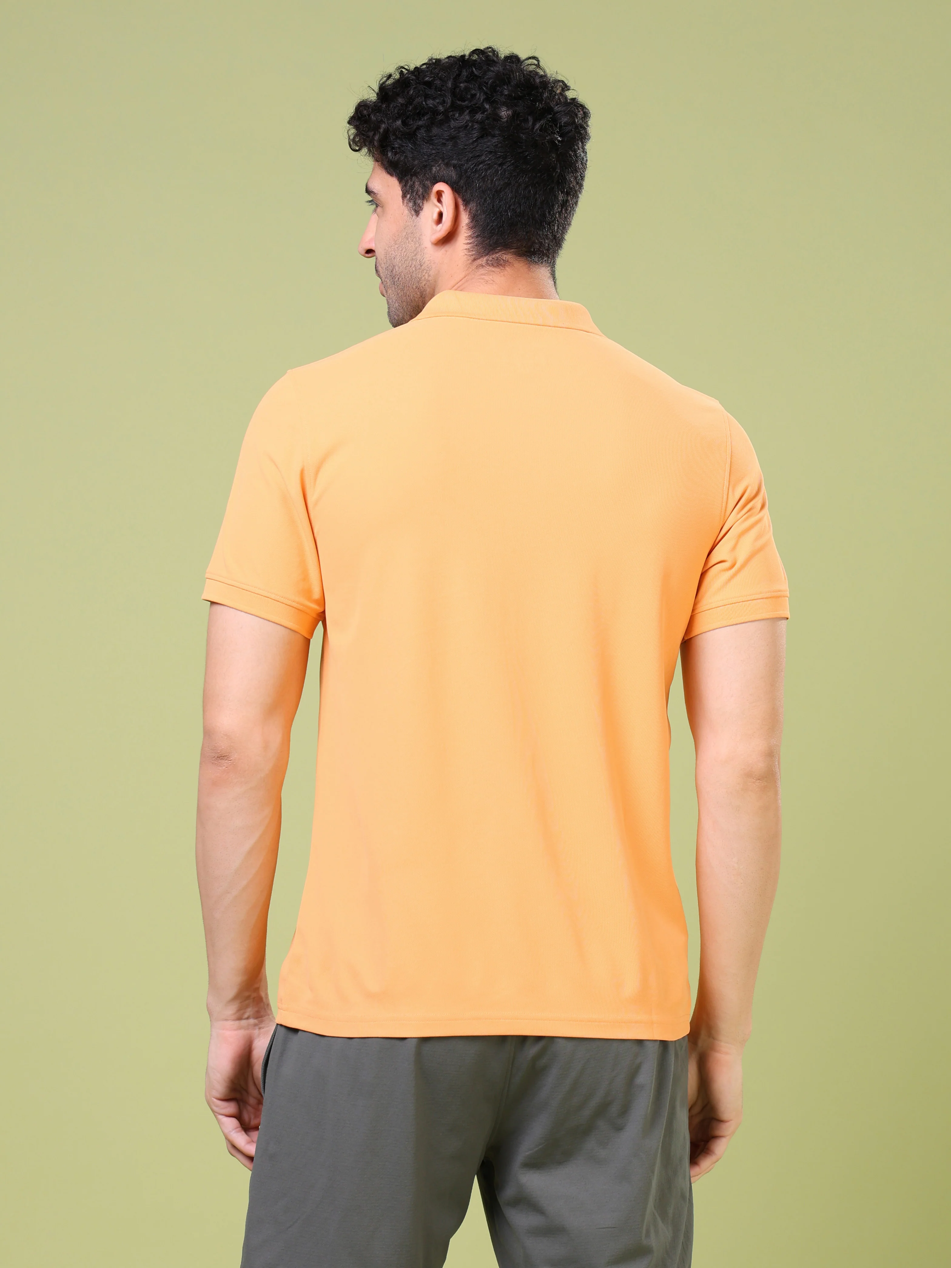 Men Solid Slim Fit Polo T-shirt with MATPIQ - Image 3