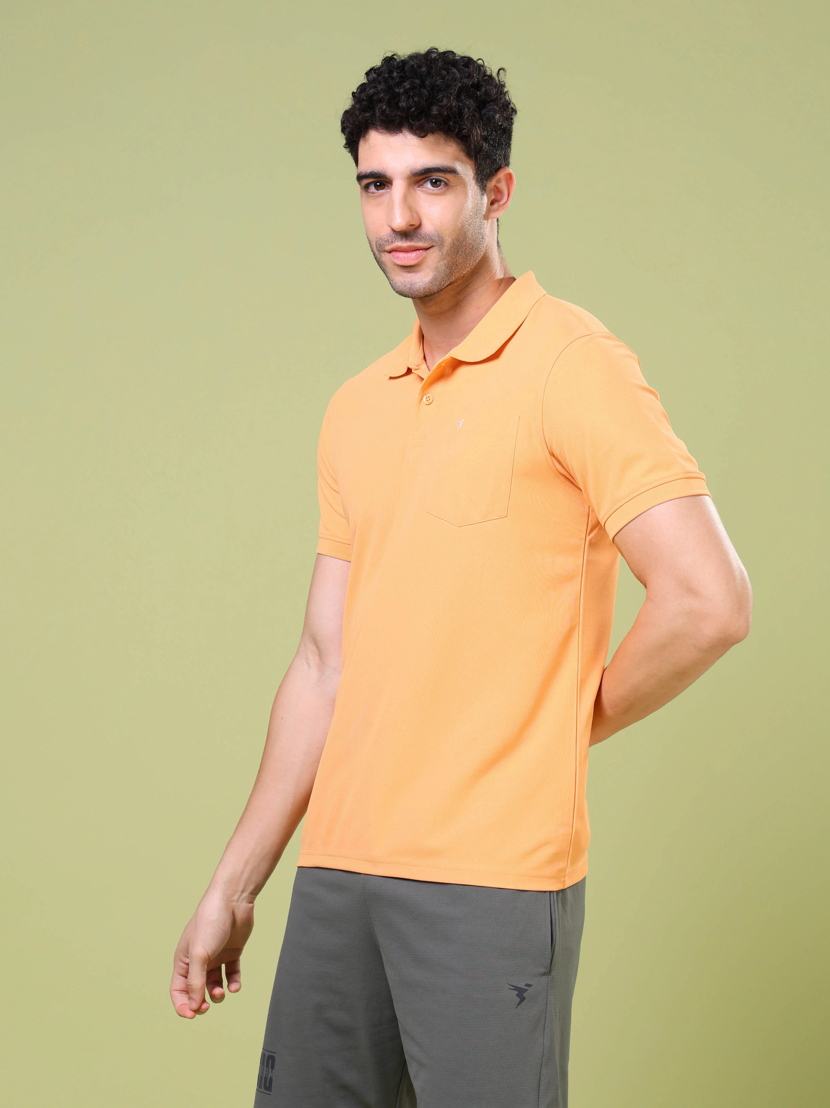 Men Solid Slim Fit Polo T-shirt with MATPIQ - Image 4