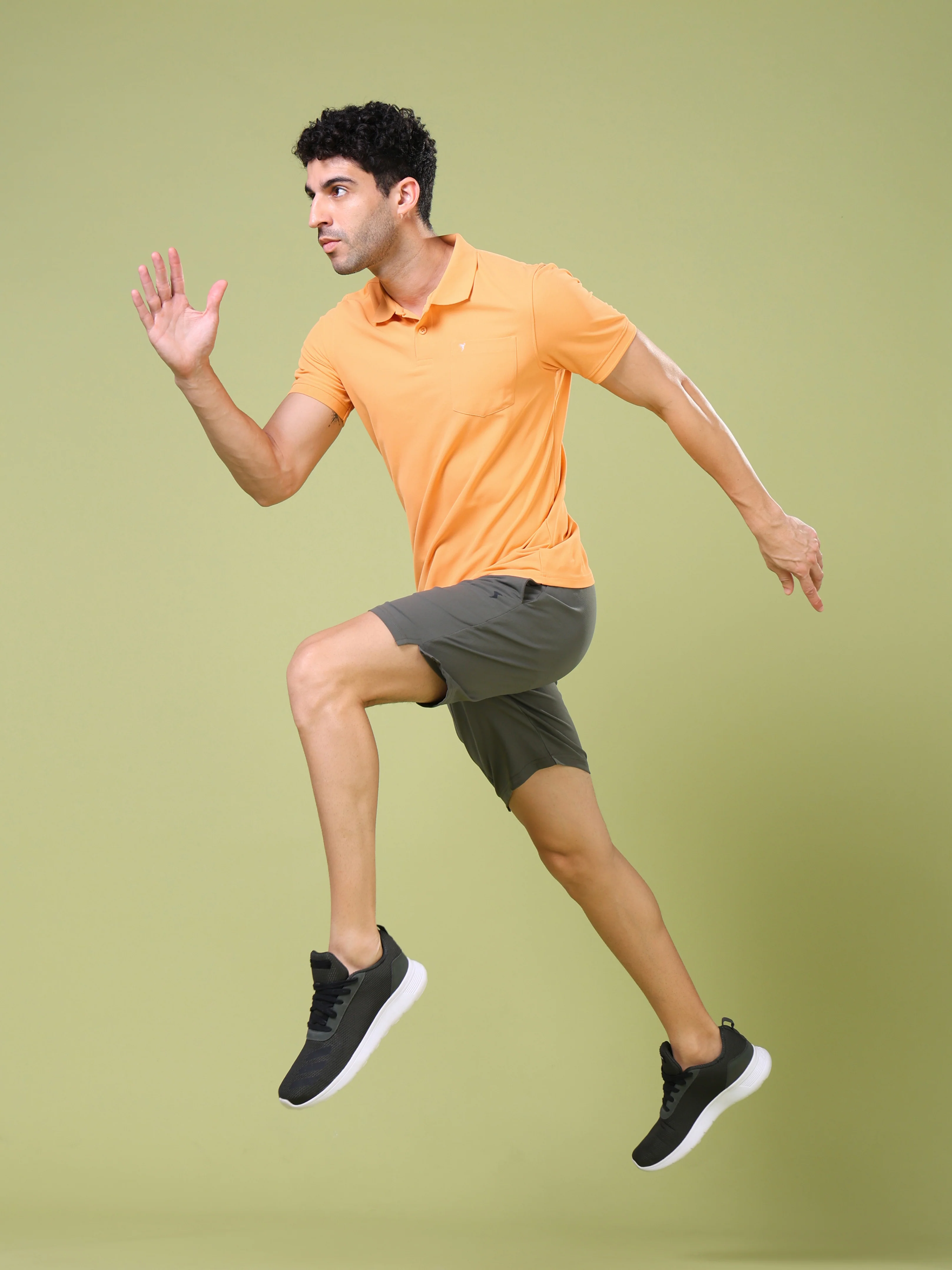 Men Solid Slim Fit Polo T-shirt with MATPIQ - Image 5