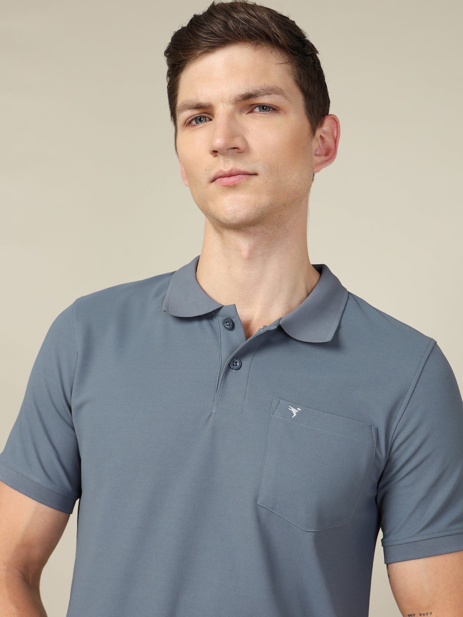 Men Solid Slim Fit Polo T-shirt with MATPIQ - Image 6