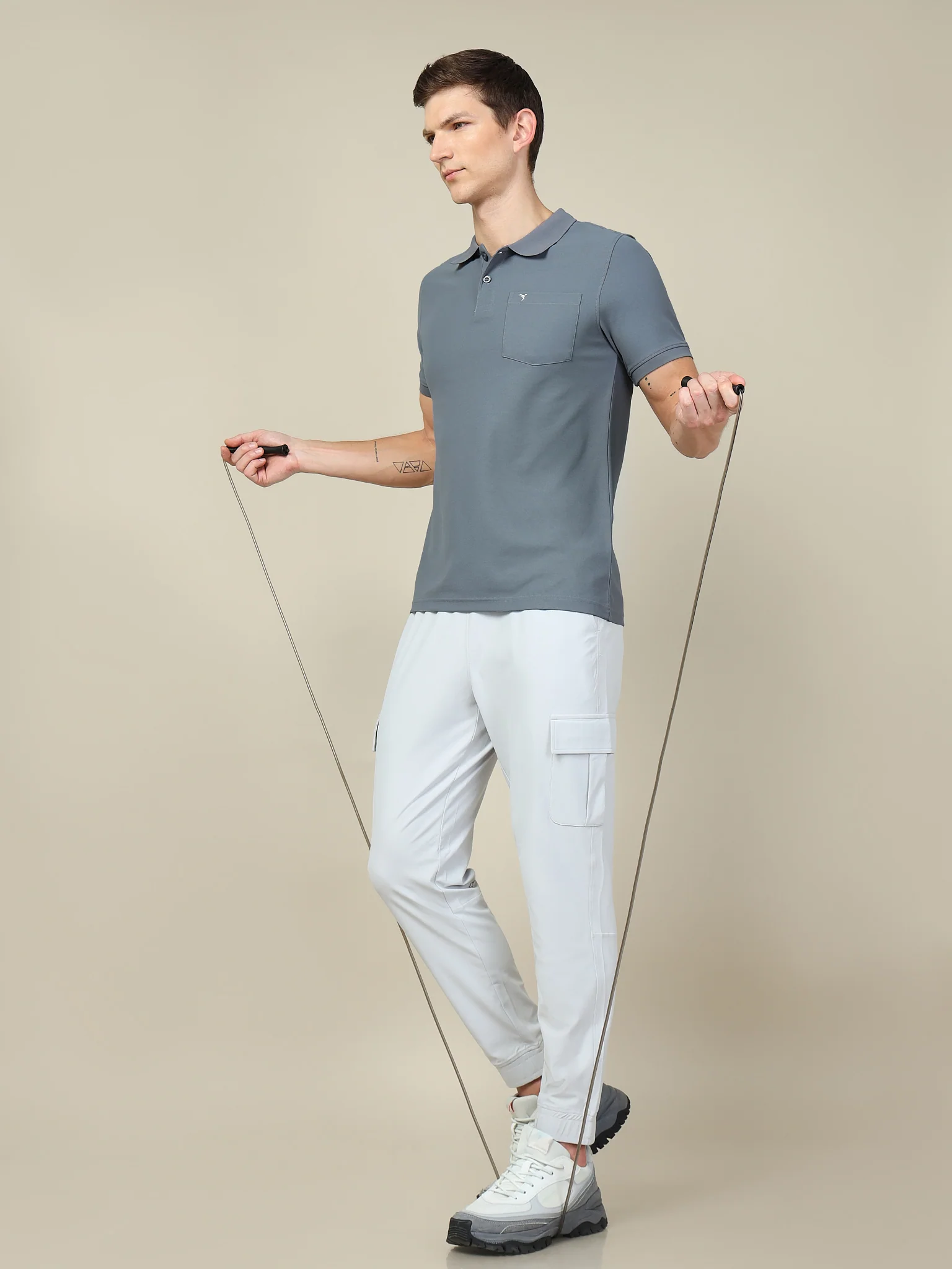 Men Solid Slim Fit Polo T-shirt with MATPIQ (Pack of 2) - Image 5