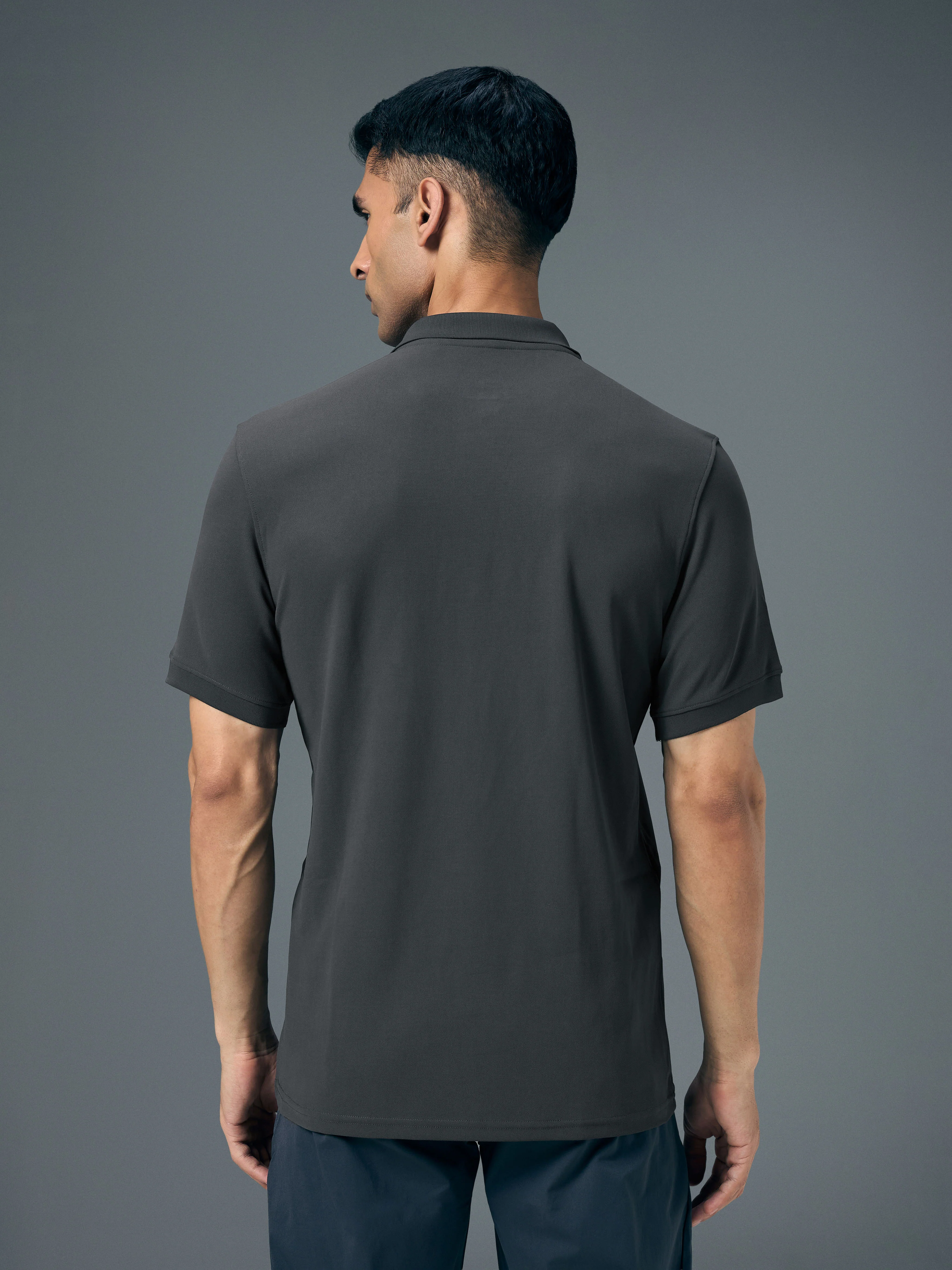 Men Solid Slim Fit Polo T-shirt with MATPIQ - Image 3