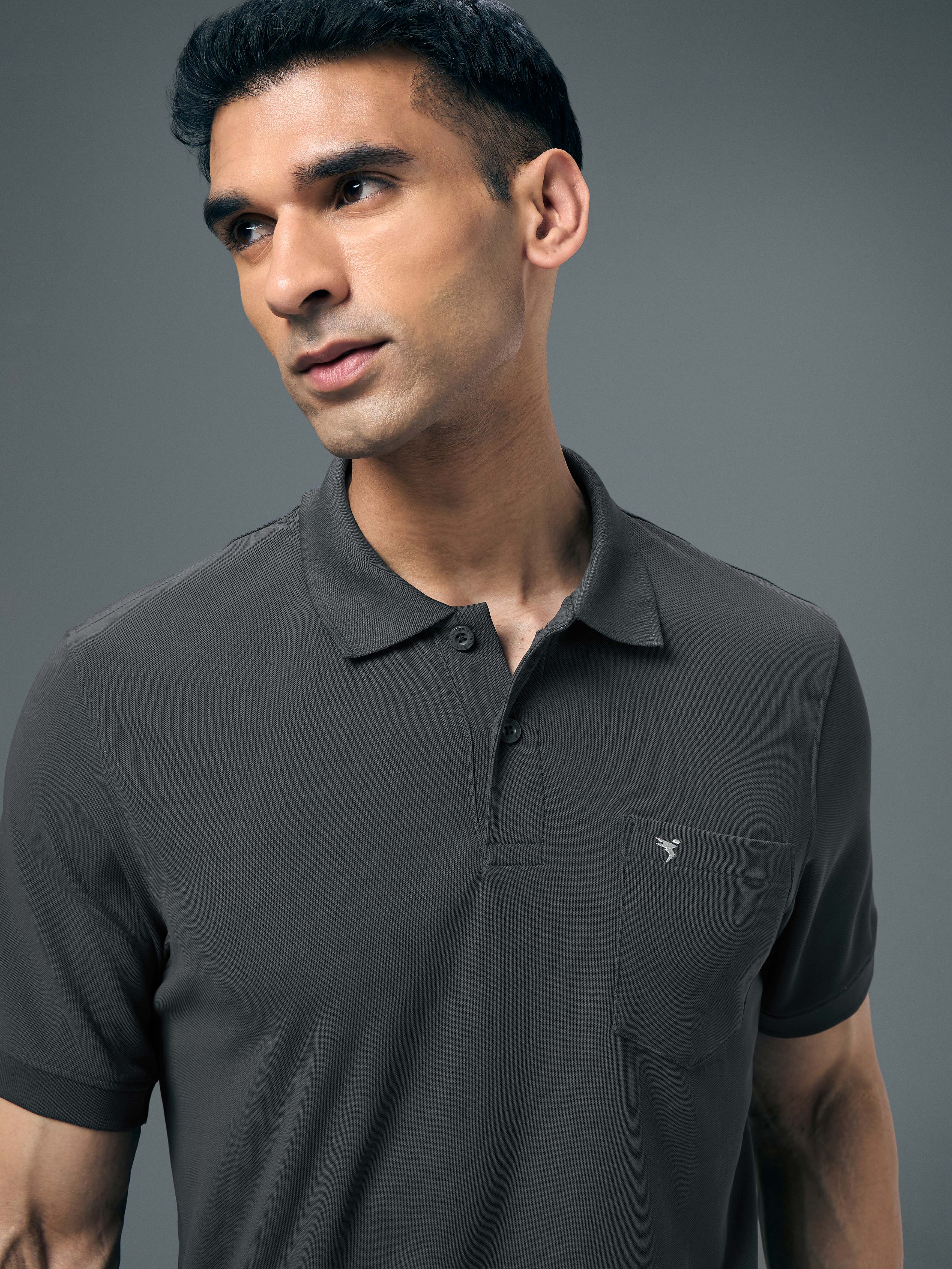 Men Solid Slim Fit Polo T-shirt with MATPIQ - Image 6