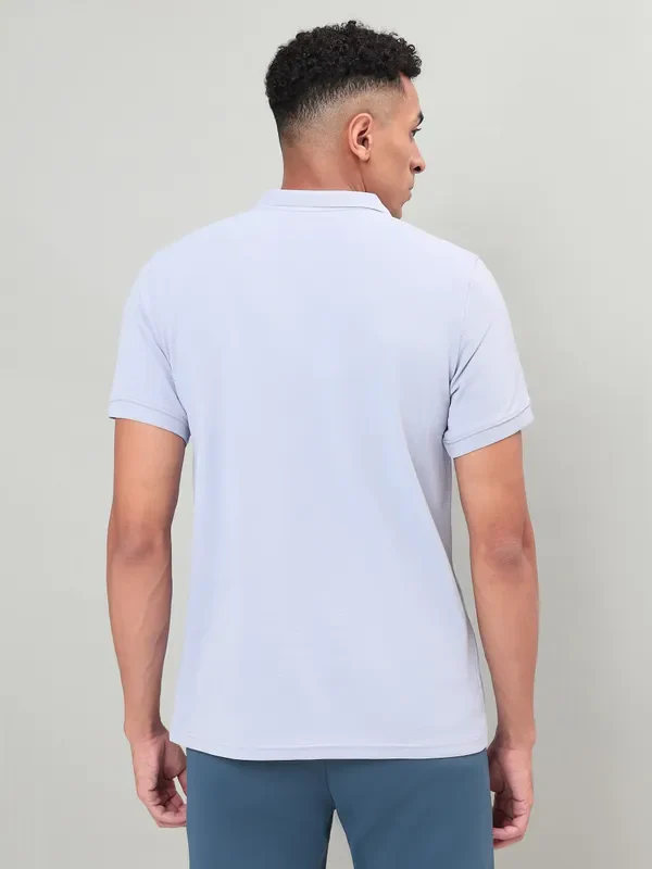 Men Self Design Slim Fit Polo T-shirt with MATPIQ - Image 3