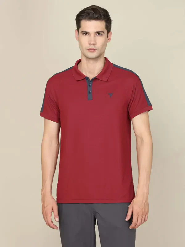 Men Colorblock Slim Fit Polo T-shirt with MATPIQ - Image 10