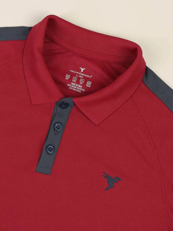 Men Colorblock Slim Fit Polo T-shirt with MATPIQ - Image 7