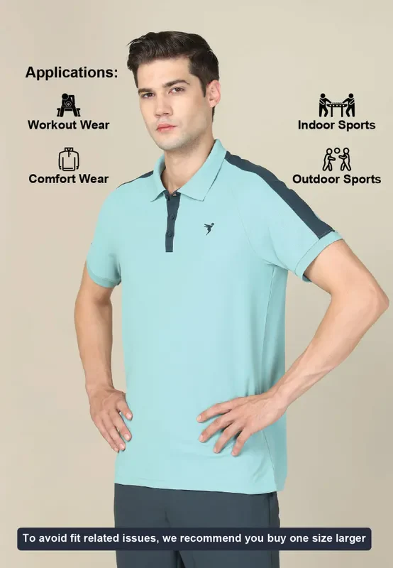 Men Colorblock Slim Fit Polo T-shirt with MATPIQ - Image 5