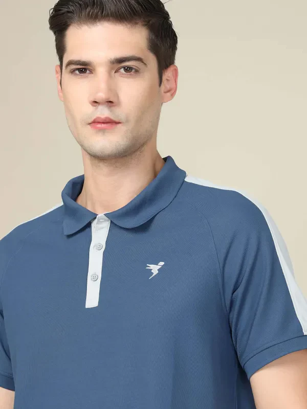 Men Colorblock Slim Fit Polo T-shirt with MATPIQ - Image 6