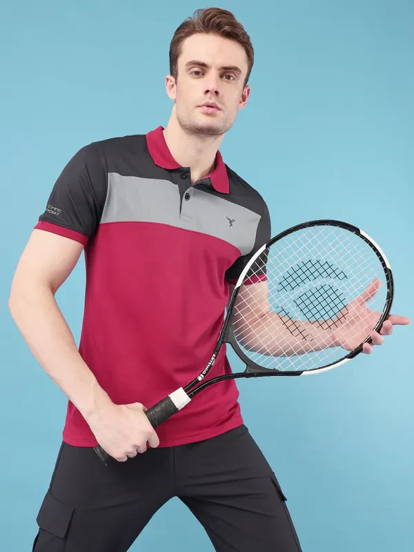 Men Colorblock Slim Fit Polo T-shirt with TECHNO COOL+ - Image 6