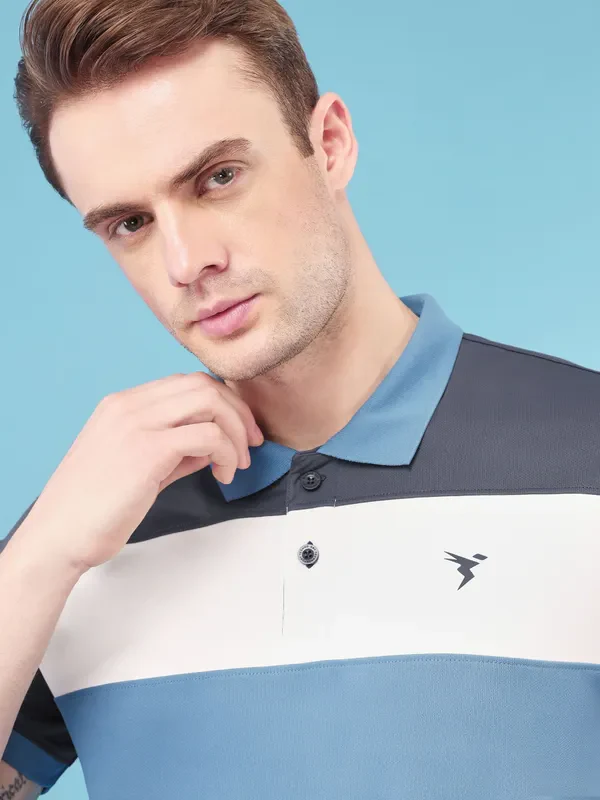 Men Colorblock Slim Fit Polo T-shirt with TECHNO COOL+ - Image 5