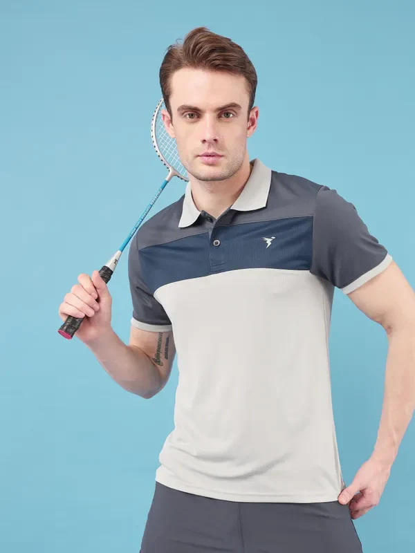Men Colorblock Slim Fit Polo T-shirt with TECHNO COOL+ - Image 2