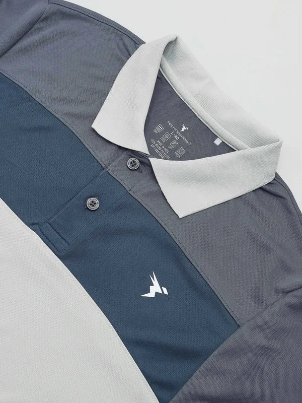 Men Colorblock Slim Fit Polo T-shirt with TECHNO COOL+ - Image 7