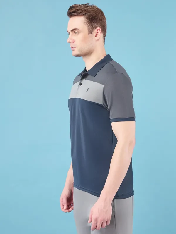 Men Colorblock Slim Fit Polo T-shirt with TECHNO COOL+ - Image 3