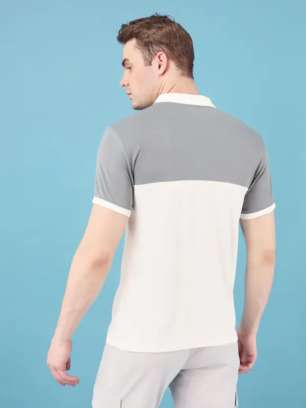 Men Colorblock Slim Fit Polo T-shirt with TECHNO COOL+ - Image 2