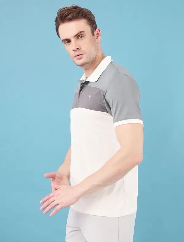Men Colorblock Slim Fit Polo T-shirt with TECHNO COOL+ - Image 3