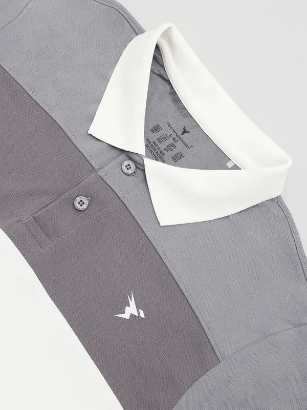 Men Colorblock Slim Fit Polo T-shirt with TECHNO COOL+ - Image 7