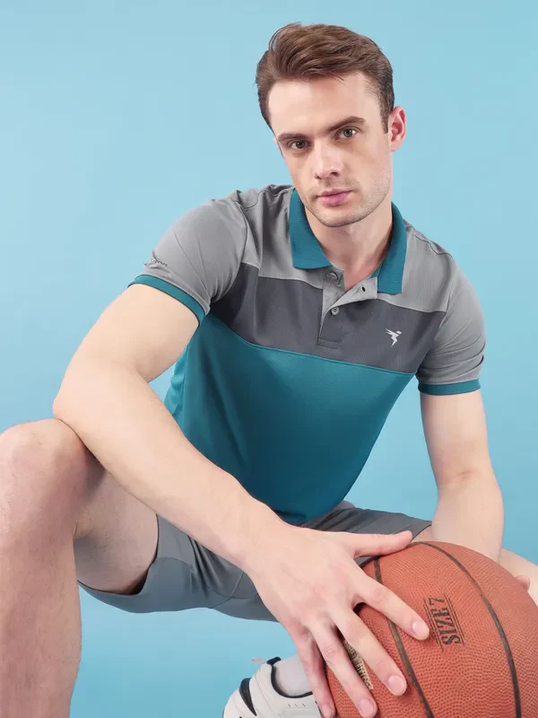Men Colorblock Slim Fit Polo T-shirt with TECHNO COOL+ - Image 6