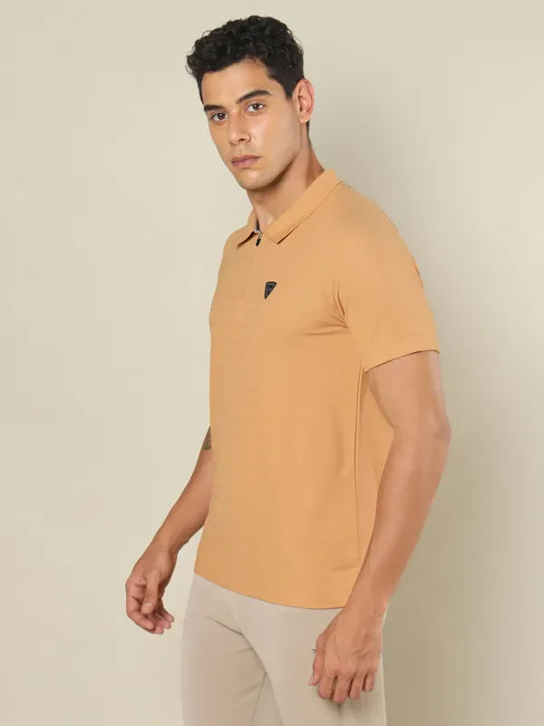 Men Self Design Regular Fit Polo T-shirt with MATPIQ - Image 5