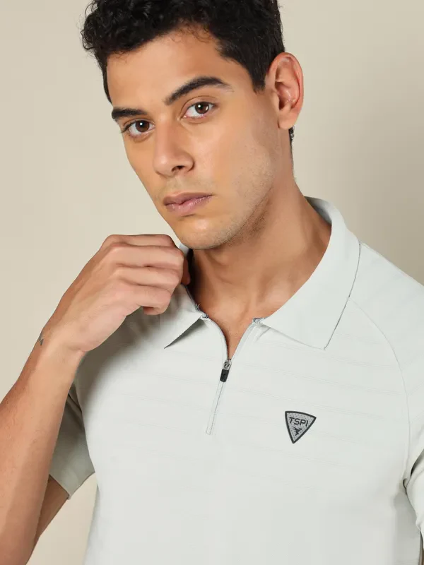 Men Self Design Regular Fit Polo T-shirt with MATPIQ - Image 6