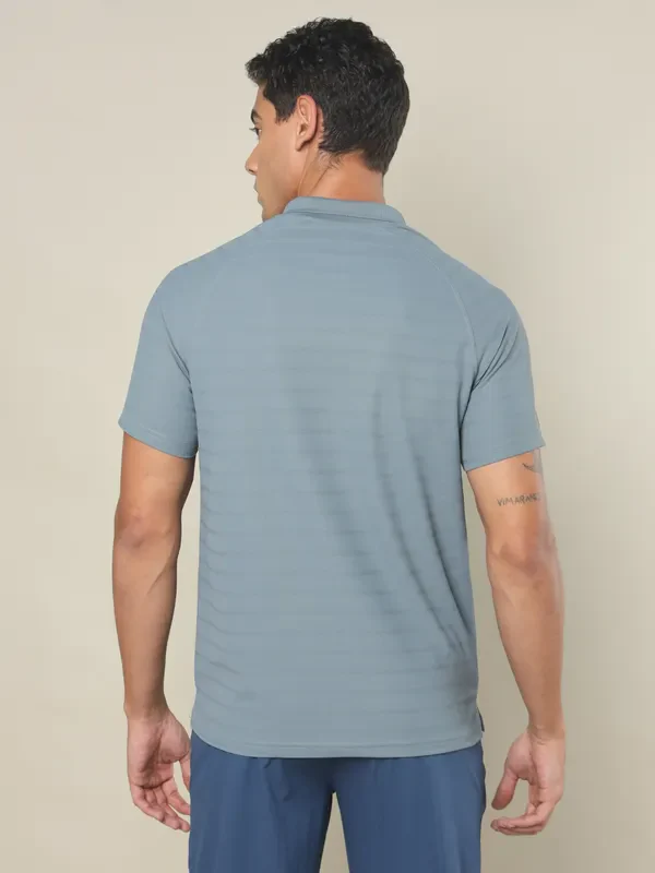 Men Self Design Regular Fit Polo T-shirt with MATPIQ - Image 4