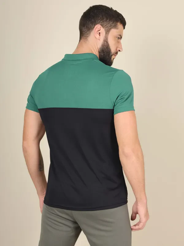 Men Colorblock Slim Fit Polo T-shirt with TECHNO COOL+ - Image 3