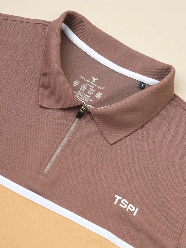 Men Colorblock Slim Fit Polo T-shirt with TECHNO COOL+ - Image 7