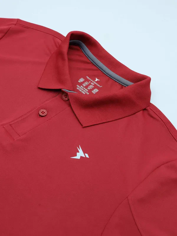 Men Solid Slim Fit Polo T-shirt with TECHNO COOL+ - Image 7